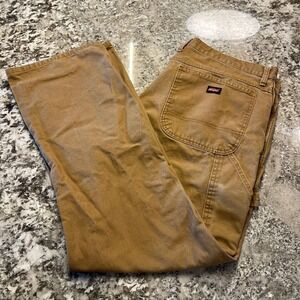 Dickies Mens Brown Duck Canvas Carpenter Pants 38x32 Workwear EU202RBD